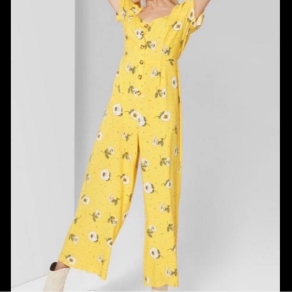 Wild Fable Mustard Button Up One-piece - Picture 1 of 4